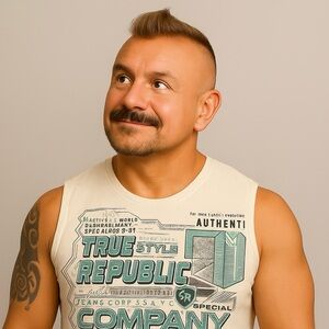 True Republic Cream Graphic Tank Top